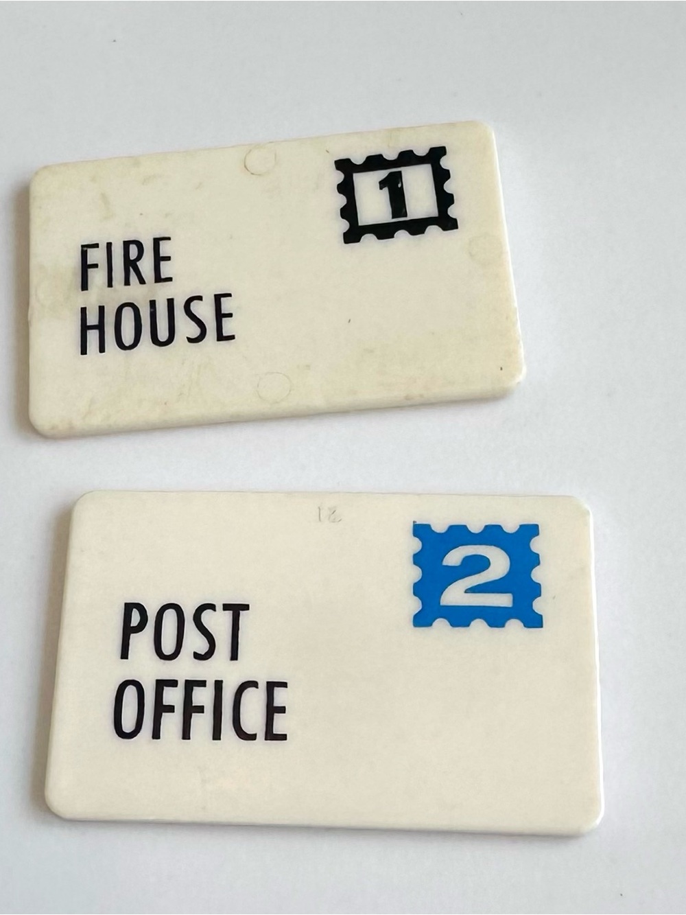 Vintage 1973 Fisher-Price White Fire House & Post Office Play Tiles
